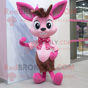 Pink Deer mascotte kostuum...