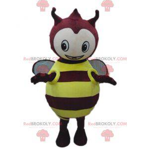 Rond en schattig geel en rood insect mascotte - Redbrokoly.com