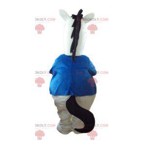 Mascotte cavallo bianco con camicia e cravatta - Redbrokoly.com