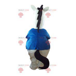 Mascotte cavallo bianco con camicia e cravatta - Redbrokoly.com