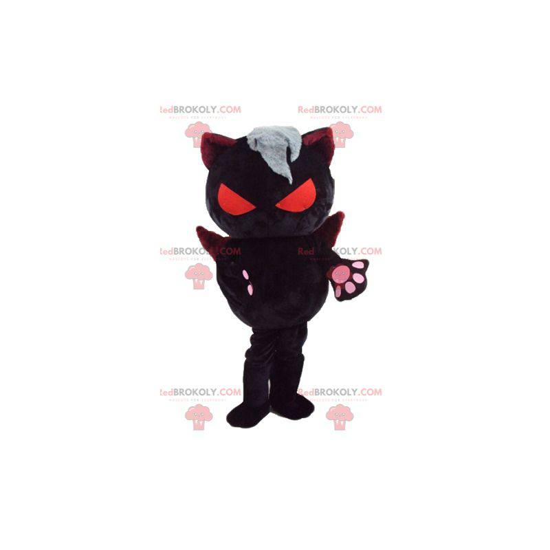 Devilish cat mascot with orange eyes and wings - Redbrokoly.com