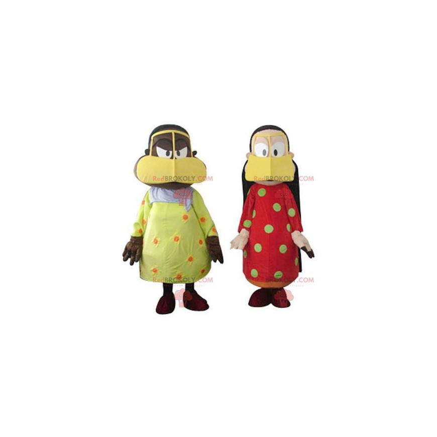 2 mascots of very colorful oriental women - Redbrokoly.com