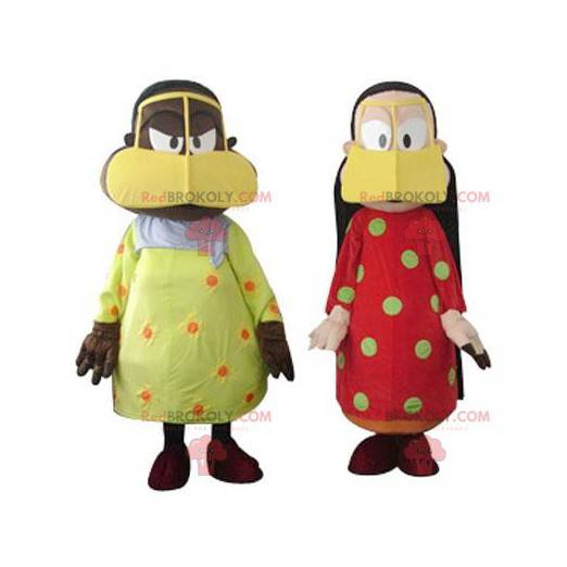 2 Maskottchen sehr bunter orientalischer Frauen - Redbrokoly.com