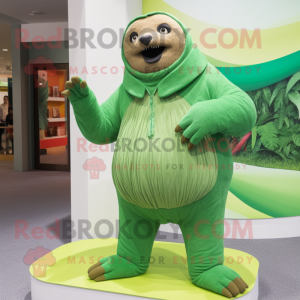 Green Giant Sloth mascotte...