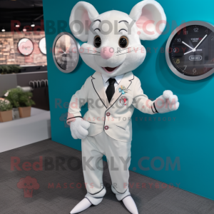 White Mouse maskot kostym...