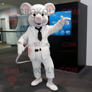 White Mouse maskot kostym...