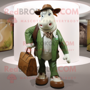 Olive Hereford Cow mascotte...