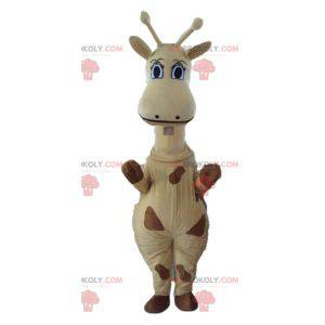 Riesiges Maskottchen der gelben und braunen Giraffe -