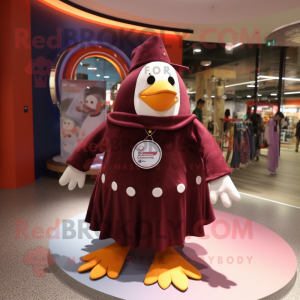 Maroon Penguin mascotte...