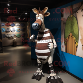 nan Okapi mascot costume character dressed with a T-Shirt and Cummerbunds