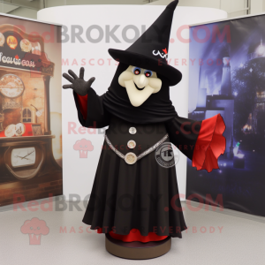 Black Magician mascot costume character dressed with a Wrap Skirt and Shoe clips