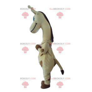 Riesiges Maskottchen der gelben und braunen Giraffe -