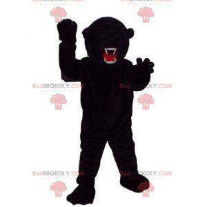 Mascote do urso preto parecendo feroz, muito impressionante -