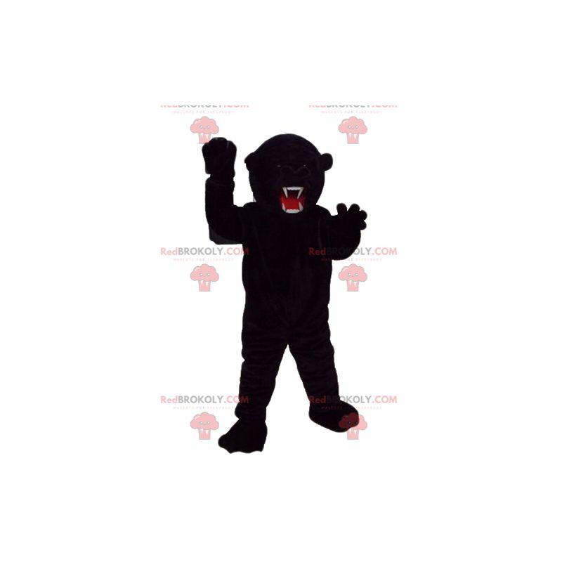 Mascotte d'ours noir à l'air féroce très impressionnant -