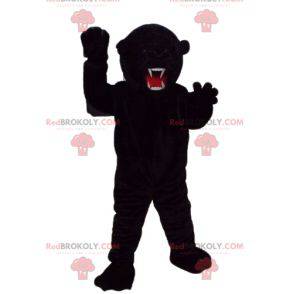 Mascote do urso preto parecendo feroz, muito impressionante -