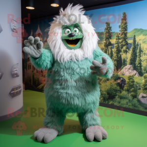 Mascotte de Yéti vert forêt...