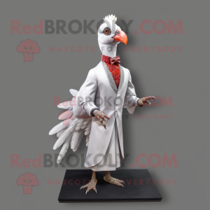 Silver Pheasant mascot costume character dressed with a Dress Shirt and Earrings