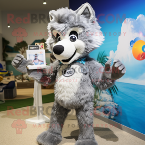 Silver Wolf maskot kostume...