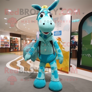 Cyan Giraffe mascotte...