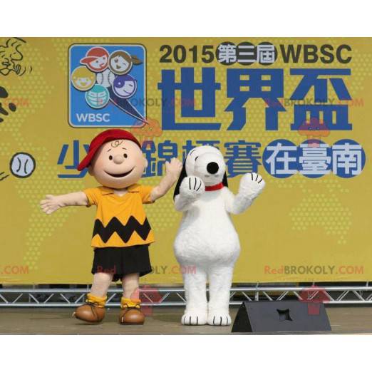 2 beroemde mascottes van Charlie Brown en Snoopy -
