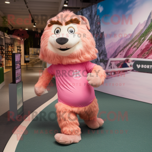 Roze marmot mascotte...