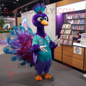 Purple Peacock mascotte...