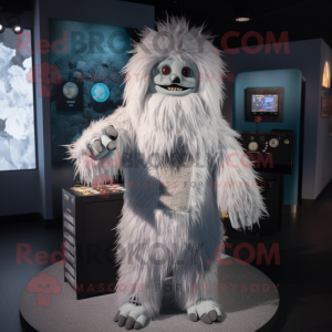 Silberner Yeti Maskottchen...