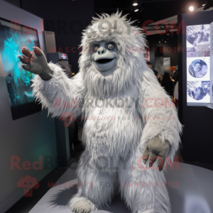 Silberner Yeti Maskottchen...