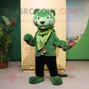 Mascotte de panthère verte...