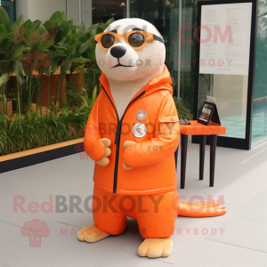 Orange Seal maskot kostym...