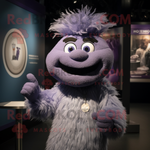 Lavender Bracelet mascot costume character dressed with a Henley Shirt and Hairpins