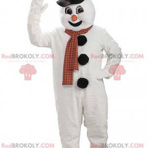 Kæmpe snemand maskot med hat - Redbrokoly.com