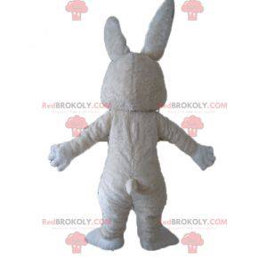 Mascota de conejo de peluche blanco suave y rosa -