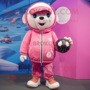 Rosa Fotball maskot drakt...
