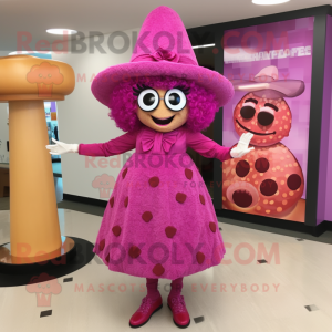 Magenta Pizza maskot kostym...