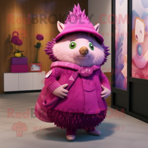 Magenta Hedgehog mascotte...