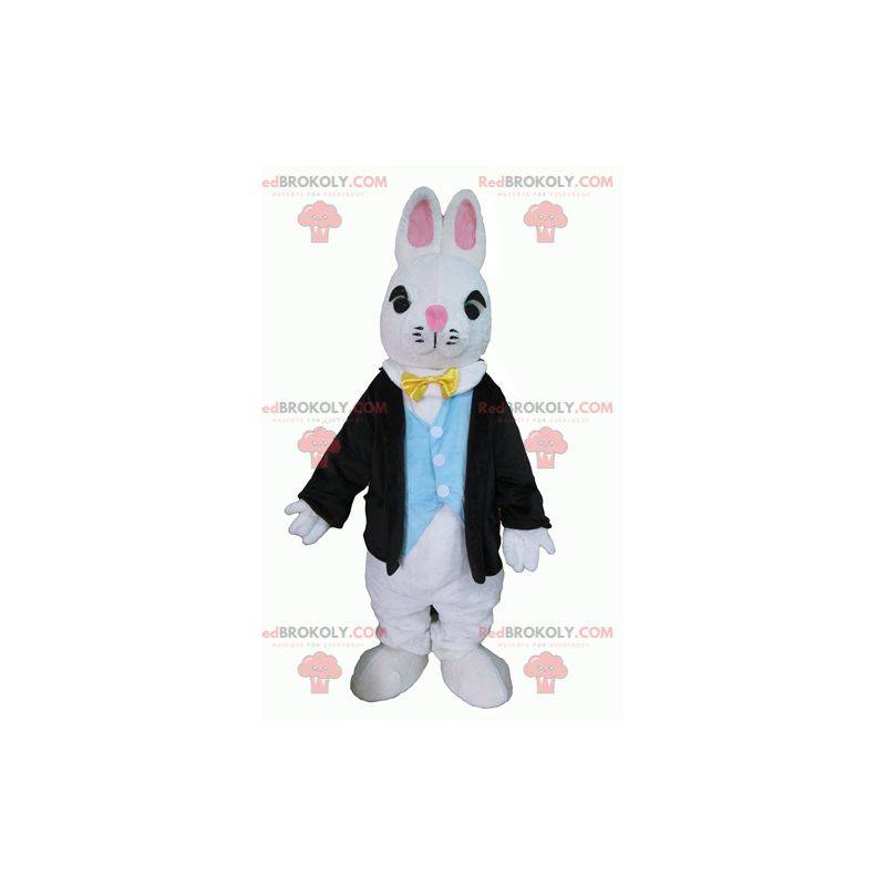 Weißes Kaninchen-Maskottchen in einem sehr edlen Kostüm - Weißes Kaninchen-Maskottchen in einem sehr edlen Kostüm -