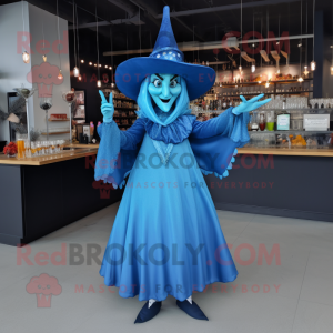Sky Blue Witch S Hat maskot...