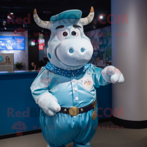 Blue Cow maskot drakt figur...