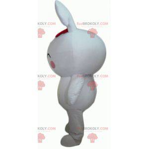 Big giant white rabbit mascot with pink cheeks - Redbrokoly.com