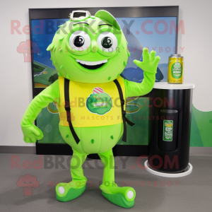 Limegrønn grønn øl maskot...