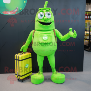 Limegrønn grønn øl maskot...