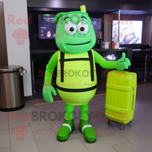 Limegrønn grønn øl maskot...
