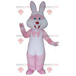 Mascota gigante de conejo rosa y blanco - Redbrokoly.com