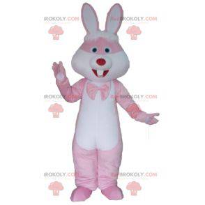 Reusachtig roze en wit konijn mascotte - Redbrokoly.com