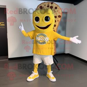 Yellow Pizza Slice maskot...