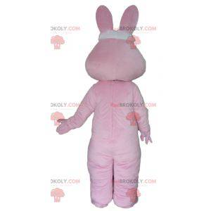 Giant pink and white rabbit mascot - Redbrokoly.com