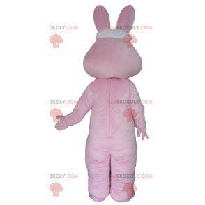 Mascote coelho gigante rosa e branco - Redbrokoly.com