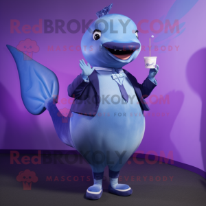 Purple Blue Whale maskot...