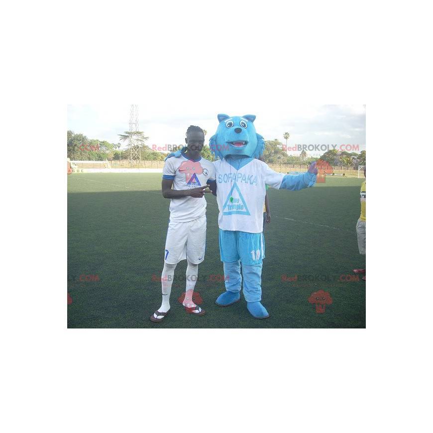 Mascota lobo azul en ropa deportiva - Redbrokoly.com Mascota lobo azul en ropa deportiva - Redbrokoly.com